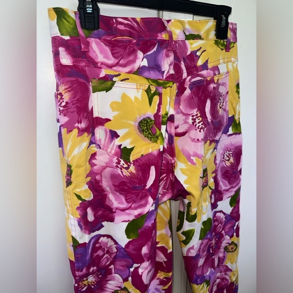 VINTAGE Floral Print Jeans in Pink and Yellow - Picture 7 of 7